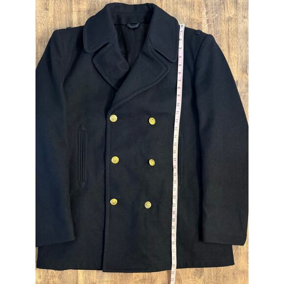 US Naval Academy Uniform Melton Wool Peacoat Gold Buttons Made In USA Size 42R - Picture 7 of 10